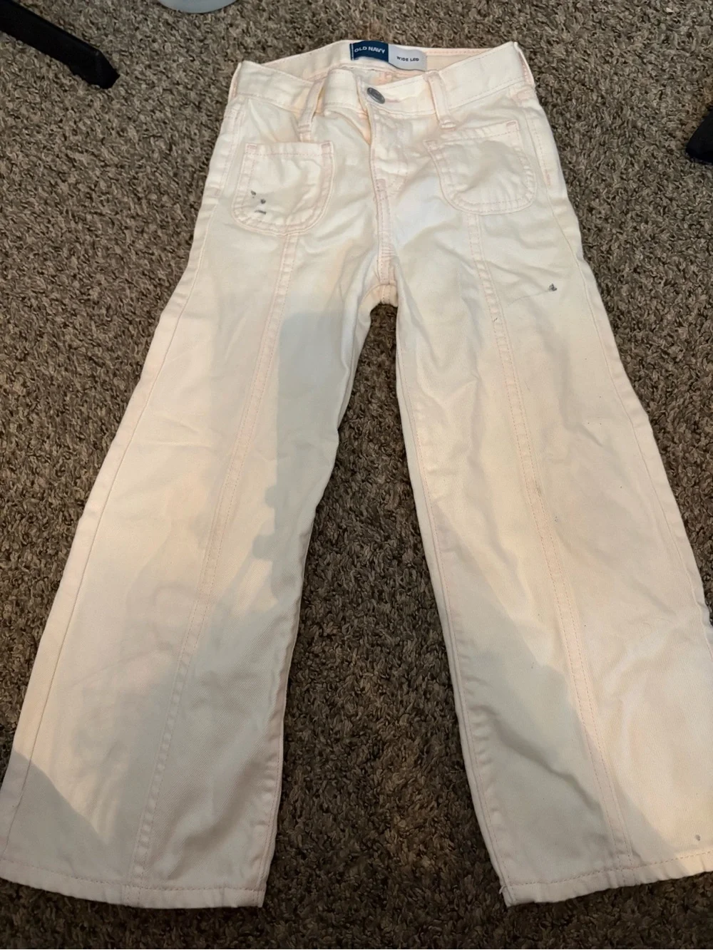 Old Navy Cream Wide-Leg Girls' Jeans